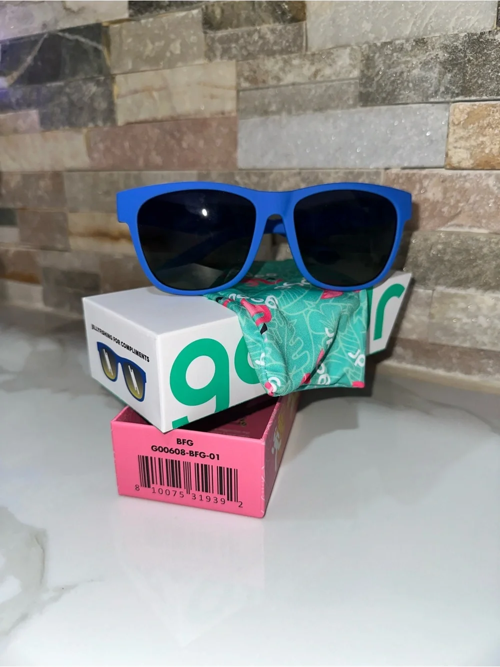 BFG Blue Men's Sunglasses with Dark Lenses